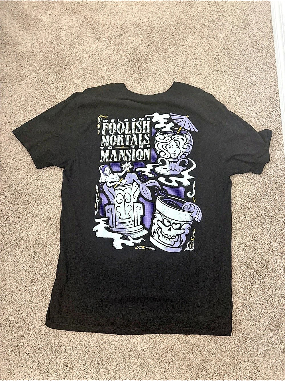 The Lost Bros Welcome Foolish Mortals to the Mansion Graphic Tee Black & Purple